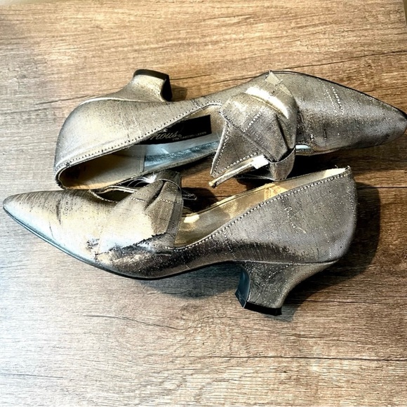 Rare Original 20s Flapper Bow Heels - Picture 8 of 15